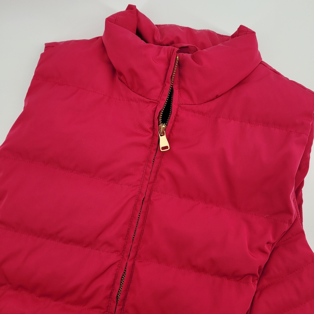 Talbots Women S Pink Quilted Down Puffer Vest Full Zip Mock Neck Gorpcore